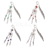 Alloy Sun & Woven Net/Web with Feather Charms Bookmarks AJEW-JK00368-1