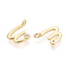 Brass Micro Pave Cubic Zirconia Charms KK-N263-97G-W-2