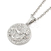 Brass Micro Pave Clear Zirconia Pendant Necklace for Women NJEW-B100-05P-1