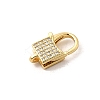 Brass Micro Pave Clear Cubic Zirconia Lobster Claw Clasps KK-A266-24C-G-2