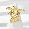 Sea Turtle Brass Cuff Rings for Women RJEW-A059-06G-4