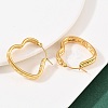 304 Stainless Steel Heart Hoop Earrings EJEW-I320-27G-03-2