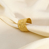 Adjustable 304 Stainless Steel Textured Wide Cuff Rings with Folded Wrinkles for Women GM6773-3