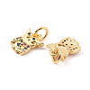 Rack Plating Brass Micro Pave Cubic Zirconia Charms ZIRC-C035-05G-2