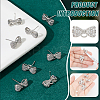 4 Pairs Rack Plating Brass Micro Pave Cubic Zirconia Bowkont Earring Findings KK-BC0013-71P-4
