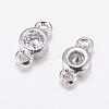 Brass Micro Pave Cubic Zirconia Links KK-F714-09P-2