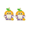 Golden Plated Alloy Enamel Pendants ENAM-Z017-10G-04-1