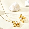 304 Stainless Steel with Plastic Pearl Pendant Necklaces & Rings FS-WGC34D6-03-1