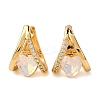 Heart Brass Micro Pave Cubic Zirconia Hoop Earrings EJEW-F384-12G-4