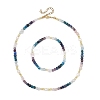 Gemstone & Electroplate Non-magnetic Synthetic Hematite Beads Beaded Necklaces & Bracelet Jewelry Sets for Women SJEW-JS01380-2