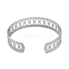 304 Stainless Steel Hollow Open Cuff Bangles BJEW-M316-03P-3