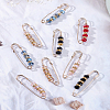 10Pcs 5 Colors Rodelle Glass Beaded Kilt Pins JEWB-LP0001-02-3