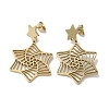 304 Stainless Steel Dangle Stud Earrings for Women EJEW-Z303-13G-1
