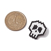 Halloween Skull Glass Seed Beads Brooch JEWB-BR00166-3