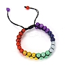 Colorful Dyed Natural Jabe Round Braided Bead Bracelet PW-WG99644-01-1