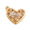 Brass Micro Pave Clear Cubic Zirconia Pendants KK-Z066-07G-1
