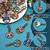 36Pcs 9 Styles Flat Round with Tree of Life Natural Gemstone Chips Pendant Decorations HJEW-FH00052-4