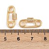 Brass Micro Pave Clear Cubic Zirconia Connector Charms KK-F910-09G-3