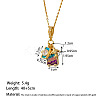 Airplane & Camera & Trunk 304 Stainless Steel Micro Pave Clear Cubic Zirconia Pendant Necklaces FS-WG81D22-01-2