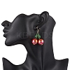 Acrylic Glass Cherry Dangle Earrings EJEW-MZ00510-3