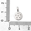 Brass Micro Pave Clear Cubic Zirconia Flat Round with Star Charms KK-A277-32P-3