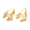 Ion Plating(IP) 304 Stainless Steel Arch Stud Earrings EJEW-K244-34G-1