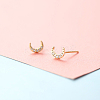 Brass Micro Pave Clear Cubic Zirconia Stud Earrings FS-WGE47D1-18-1