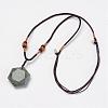 Natural Labradorite Pendant Necklaces NJEW-P157-02-1