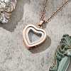 304 Stainless Steel Heart Urn Ashes Necklaces STAS-Z106-09RG-02-1
