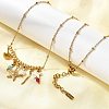 304 Stainless Steel Starfish Shell Shape Pendant Bib Necklaces for Women NJEW-K255-58G-2