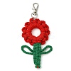 Flowers Woven Cotton Thread Pendant Decorations HJEW-JM02452-3