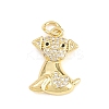 Brass Micro Pave Clear Cubic Zirconia Pendants KK-F938-25G-G-1