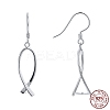 Anti-Tarnish Rhodium Plated 925 Sterling Silver Earring Findings STER-F048-38P-2