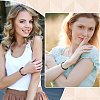 Adjustable Natural Yellow Tiger Eye & Obsidian Round Beaded Braided Bead  Bracelets BJEW-WH0023-97-5