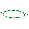 Dyed Synthetic White Turquoise & Brass Beaded Braided Bead Bracelets QB7029-5-1