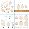 DIY Unfinished Wooden Pendant Earring Making Kits DIY-YS0001-16-21