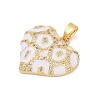 Brass Micro Pave Clear Cubic Zirconia Pendants KK-R221-01G-02-2