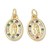 Holy Virgin Theme Brass Cubic Zirconia Charms KK-L253-32G-05-1