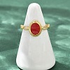 Oval 304 Stainless Steel Enamel Cuff Rings for Women RJEW-G355-01G-02-3