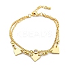 Brass Micro Pave Clear Cubic Zirconia Multi-strand Bracelets BJEW-U020-11G-4