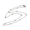 304 Stainless Steel 3MM Round Bead Cable Chain Necklaces for Women NJEW-G177-03A-P-4