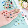 72Pcs 12 Style Glass Pendants PALLOY-GA00047-3