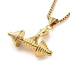 PVD Vacuum Plating 304 Stainless Steel Dumbbell Pendant Necklaces NJEW-Z023-01G-2