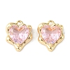 Brass Micro Pave Cubic Zirconia Charms KK-L208-06G-02-2