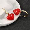 Brass Enamel Dangle Stud Earrings for Women EJEW-G430-03G-3