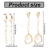 ANATTASOUL 2 Pairs 2 Style Natural Pearl Beaded Dangle Stud Earrings EJEW-AN0002-66-2