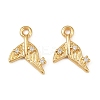 Ocean Theme Brass Micro Pave Cubic Zirconia Charms KK-F902-08L-G-1
