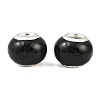 Spray Painted Glass European Beads X-GPDL-R001-11S-3