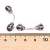 316 Stainless Steel Dragon Claw with Natural Stone Ball Curved Barbell Belly Rings AJEW-C044-06AS-02-5