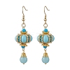 Lantern 304 Stainless Steel Synthetic Imperial Jasper Dangle Earrings EJEW-MZ00609-01-1